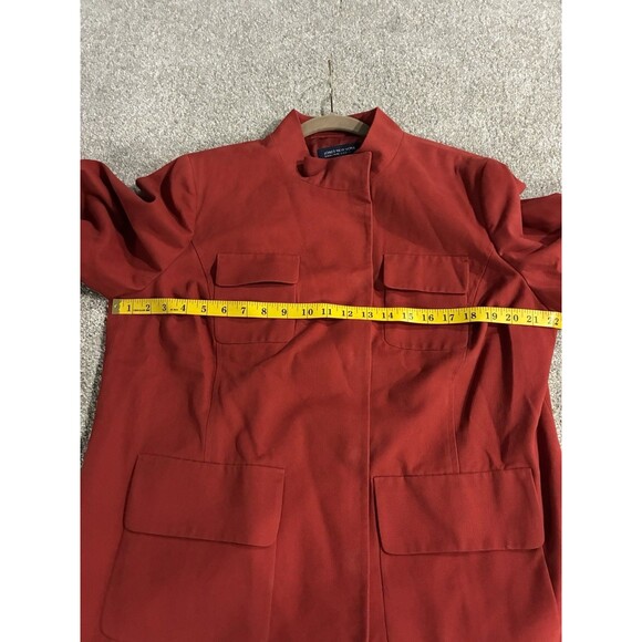 Jones New York Signature Woman Red Utility Blazer 14W Cotton Gold Buttons - Picture 7 of 7
